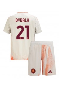 AS Roma Paulo Dybala #21 Jalkapallovaatteet Lasten Vieraspeliasu 2024-25 Lyhythihainen (+ Lyhyet housut)